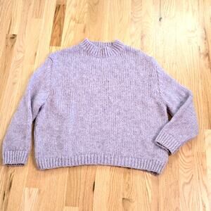 ZARA Women's Lavender Chunky Knit Sweater Long Sleeve Oversized Size Medium